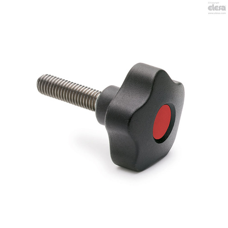 ELESA Stainless steel threaded stud, with cap, VCT.74-SST-p-M12x50-C6 VCT-SST-p